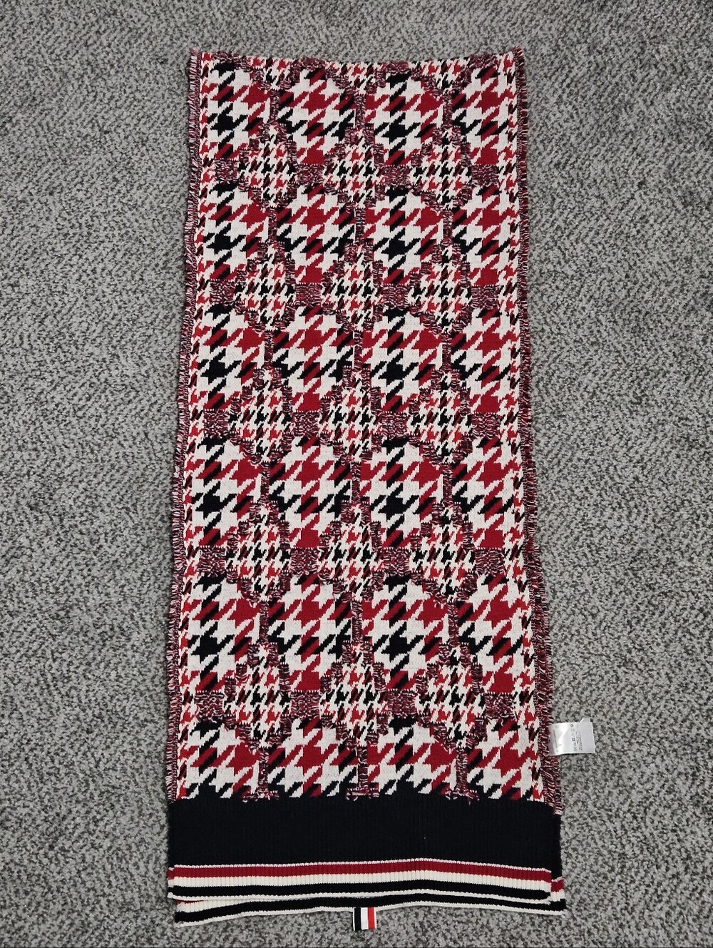 Thom Browne Houndstooth Wool-Blend Scarf w/ Tags - $1095 - Picture 11 of 11